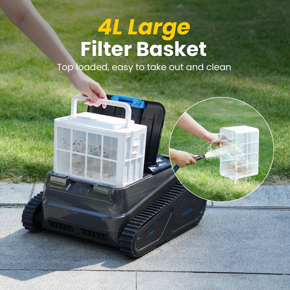 Full Coverage Automatic Pool Cleaner  with AI Intelligent App  Pool Suction Machine Wall Climbing Pool Cleaner
