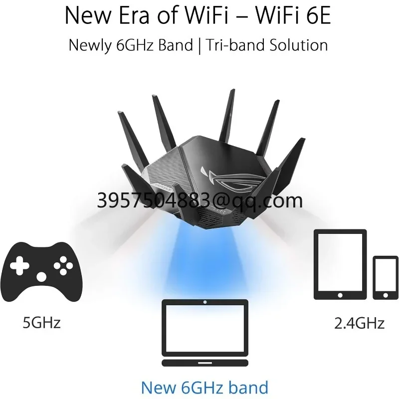 Rapture GT-AXE11000 Tri-band WiFi 6E Extendable Gaming Router, 6GHz Band, 2.5G Port, Triple-level Game Acceleration,