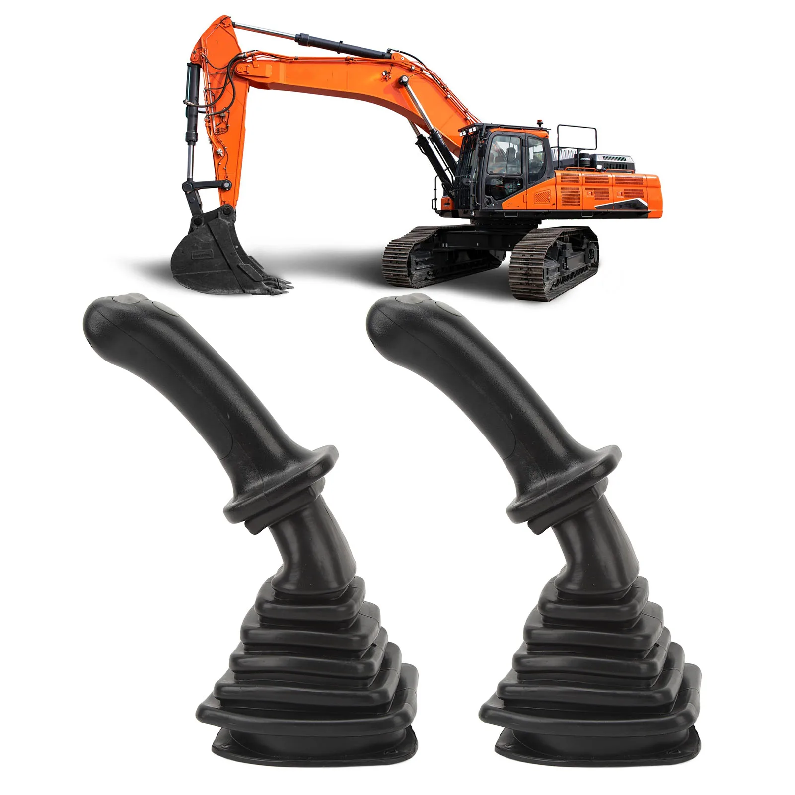 

2Pcs 3 Button Excavator Joystick Handles with Dust Cover Replacement for Doosan DH DX150 215 225 300 370‑9C