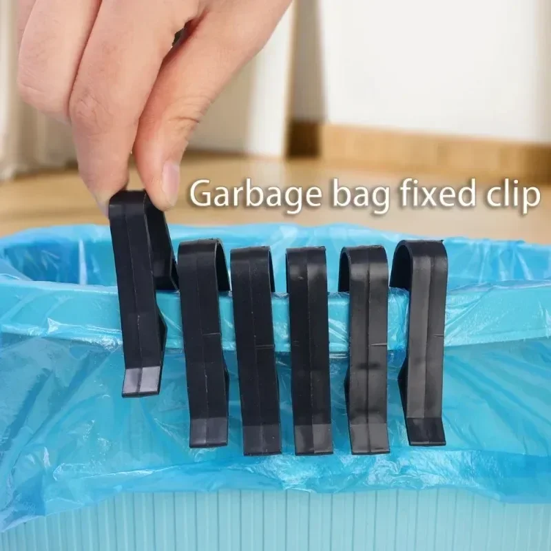 2/12PCS Trash Bag Fixed Clip Rubbish Waste Bins Side Holder Clip Anti-Slip Holder Clamp Snack Bag Sealing Clips Kitchen Tools