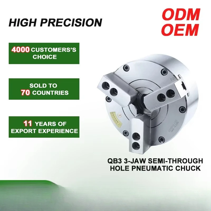 6 8 10 12 Inches Cnc Chuck Semi-through Hole Pneumatic Rotary Chuck 3 Jaws Small Drill Chuck Micro Lathe