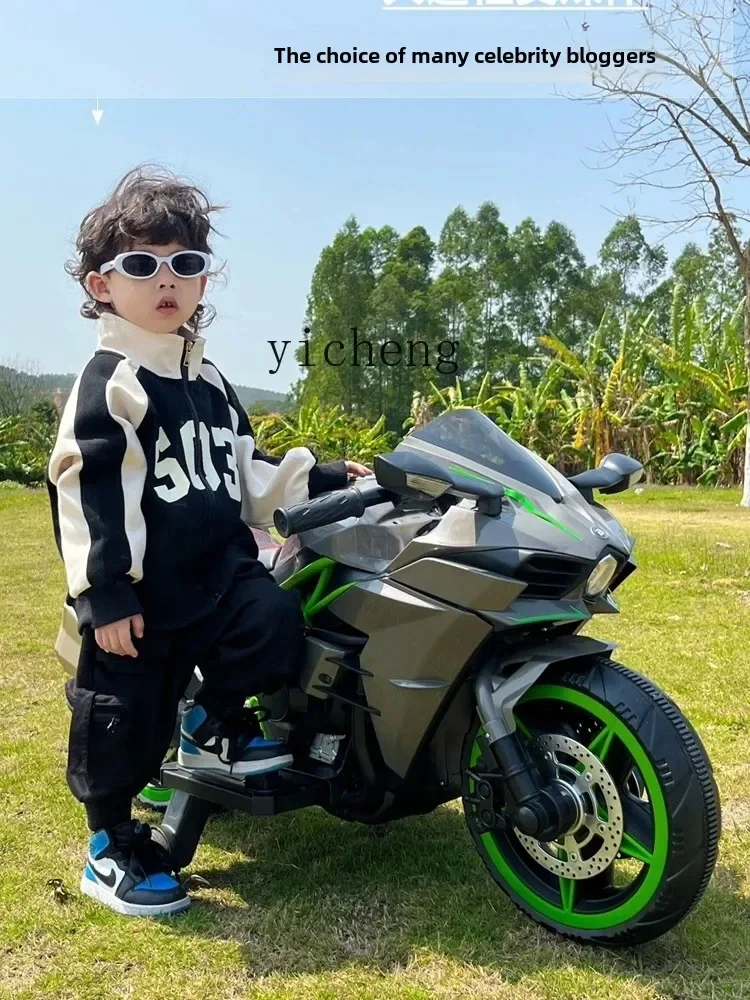 ZZ Children's Electric Motor 39-Year-Old Oversized Boys and Girls Portable Rechargeable Toy Car Two-Wheel Motorcycle - Image 3