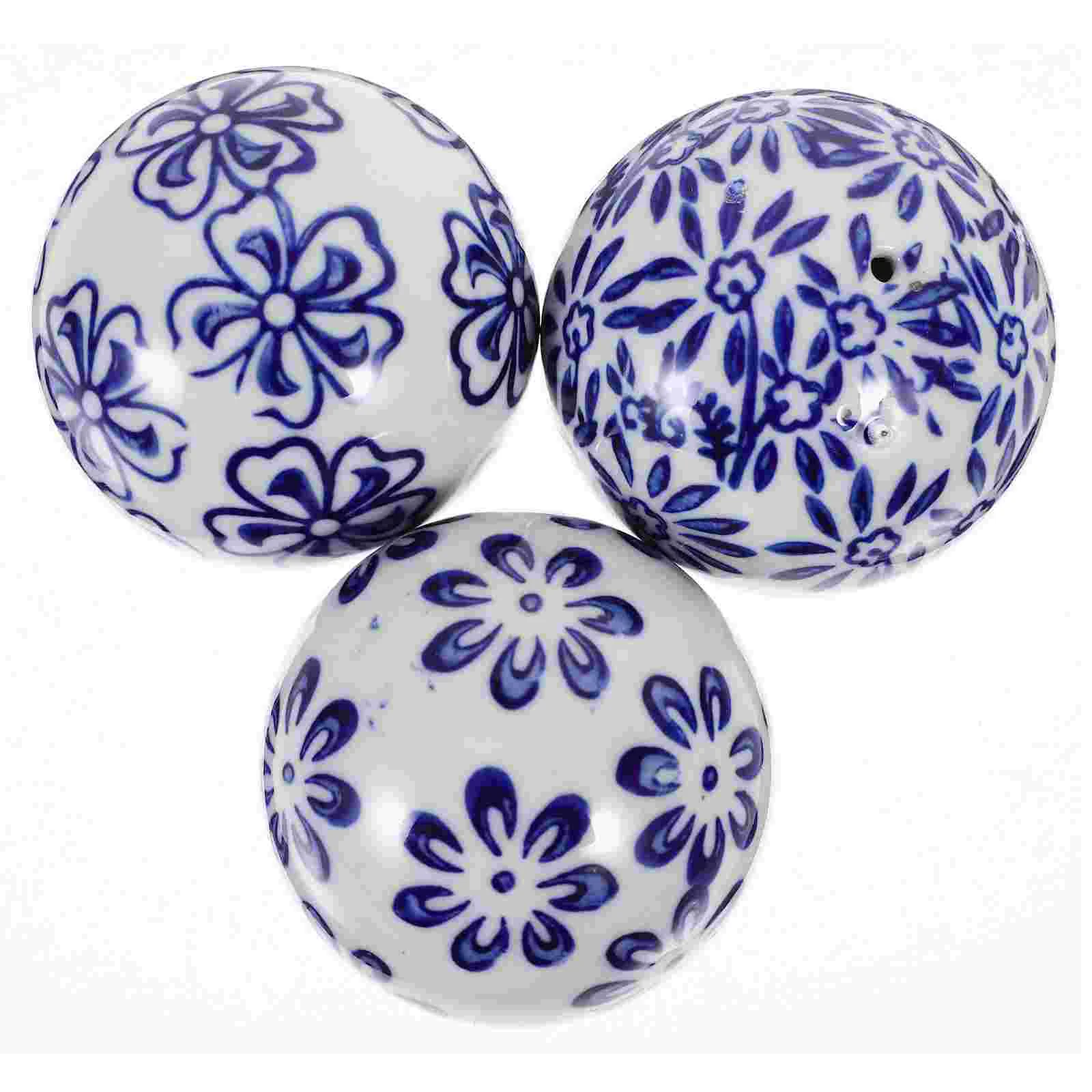 3 Pcs Vintage Ceramic Decorative Ball Child Chinoiserie Balls Ceramics Pool Floating