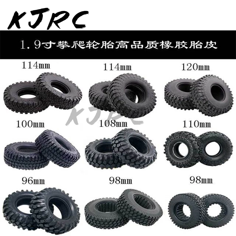 

1.9inch 4pcs Rocks Tyres Tire Rubber Wheel Tire for 1/10 RC Rock Crawler TRX4 Bronco D90 D110 Axial scx10 RC4WD CC01 TF2 rbx10