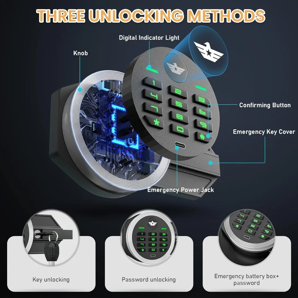 آمن، 6.5 شبل كبير جدًا، آمن للمنزل، مقاوم للحريق، صندوق إيداع مع فتحة قطرة، خزائن متدلية للأعمال، صندوق أموال كبير مع