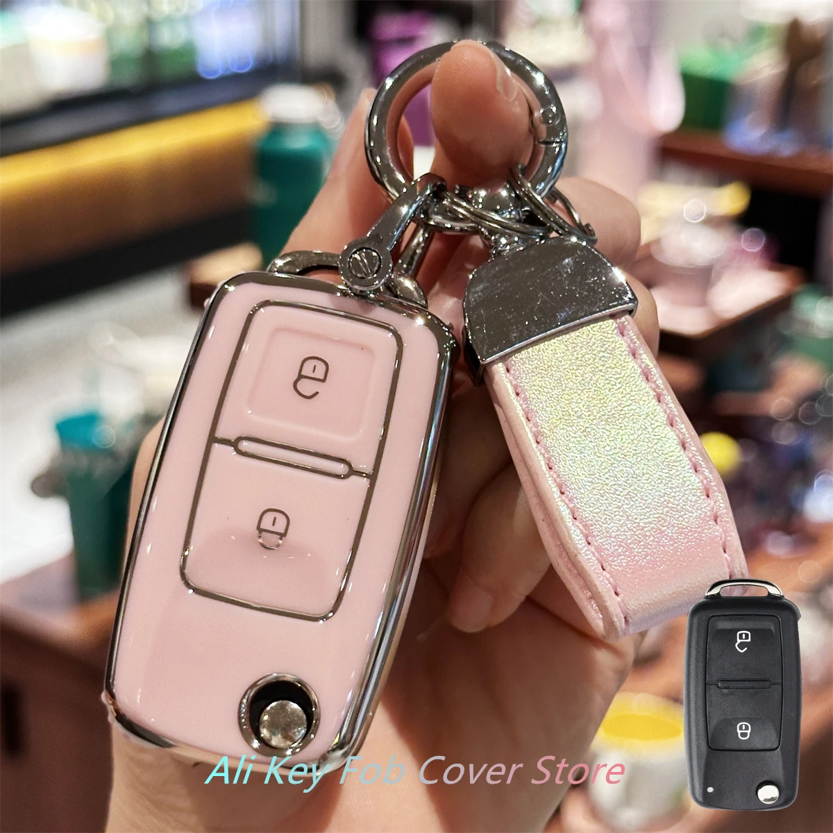 مفتاح فوب غطاء كيرينغ المفاتيح الحبل لشركة فولكس فاجن MK4 بورا جولف 4 5 6 باسات بولو بورا توران #1