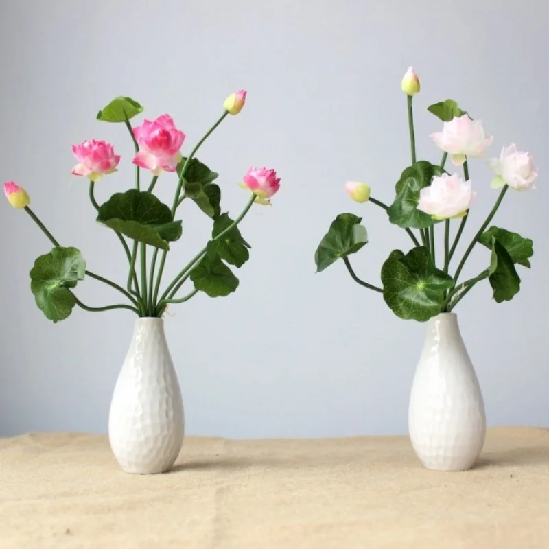 

15/20/25/30pcs Artificial Flower Bouquet of Small Lotus in Sleeve for Wedding Decoration Party Living Room Home Table Decoration