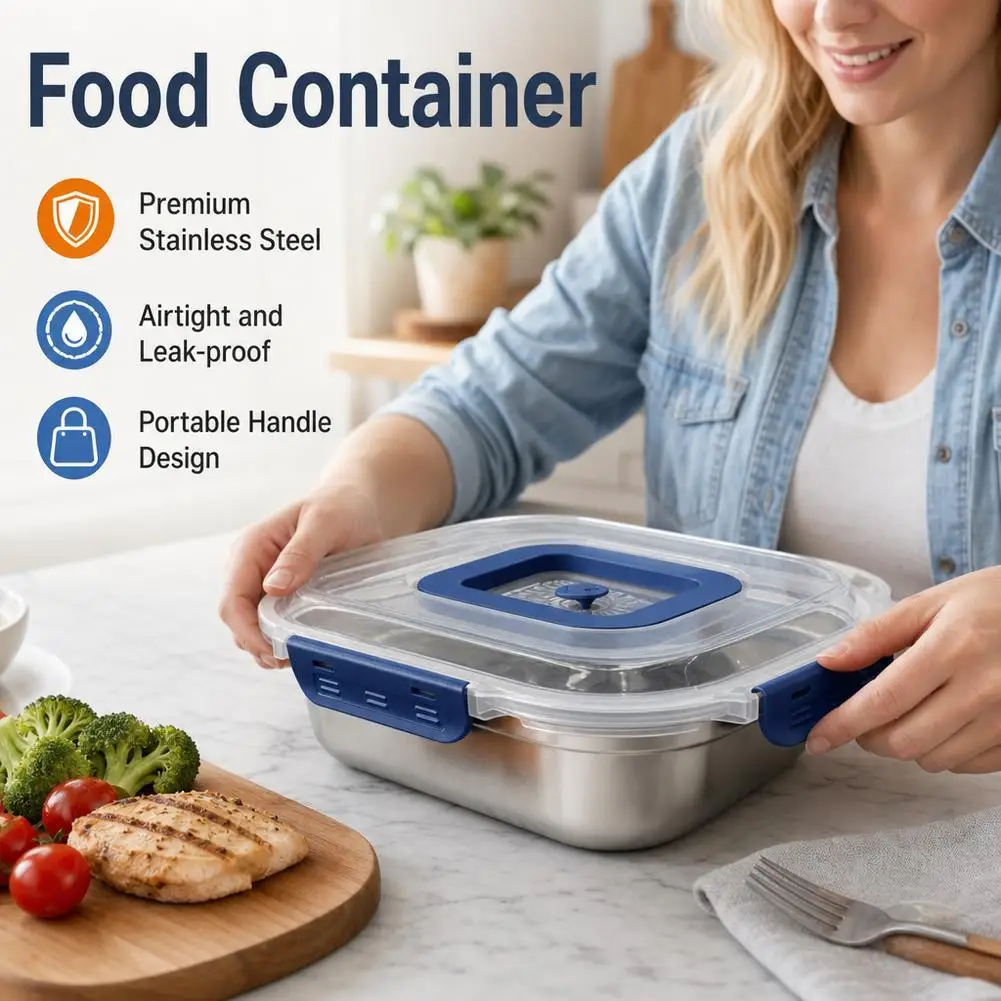 316 Stainless Steel Lunch Box Large Capacity Leakproof Food Container Sealed Salad Fruit Storage Bento Outdoor Camping Picnic