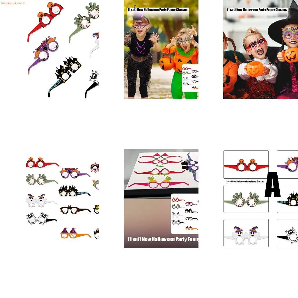 

Q5WE Halloween Party Decorations Funny Paper Eyeglasses Photo Prop Glasses Frame