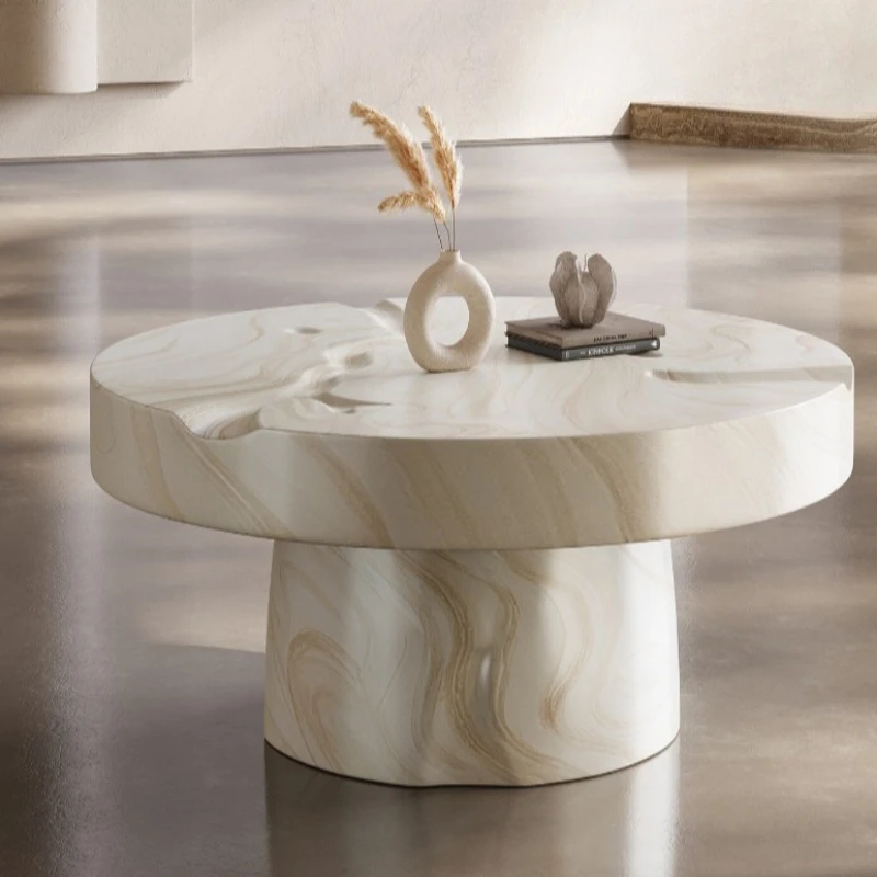 Modern fiberglass round coffee table living room household small apartment simple