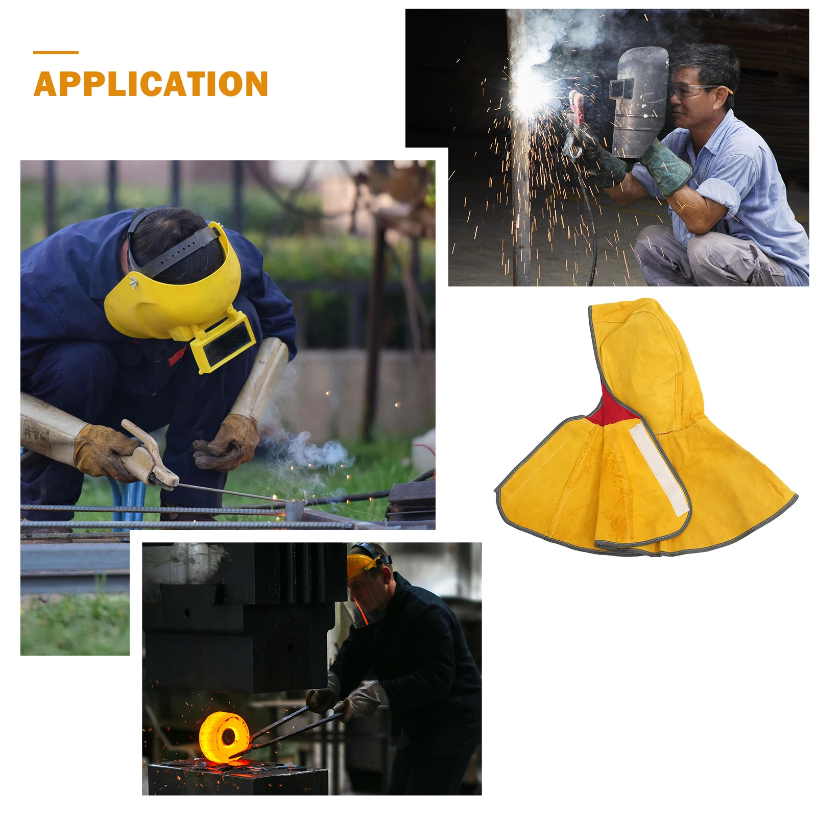 

Premium Welding Cowhide Protective Hood Heat Insulation Anti Radiation Safety Equipment Welding