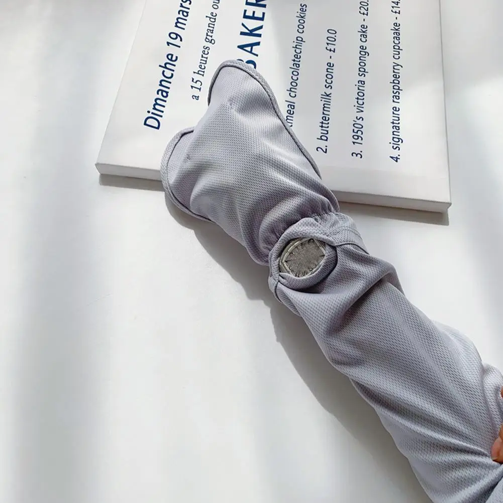 ソリッドカラー大アイスシルク手袋女性運転日焼け止め袖ルーズ通気性アームプロテクター Uv 屋外馬蹄スリーブ