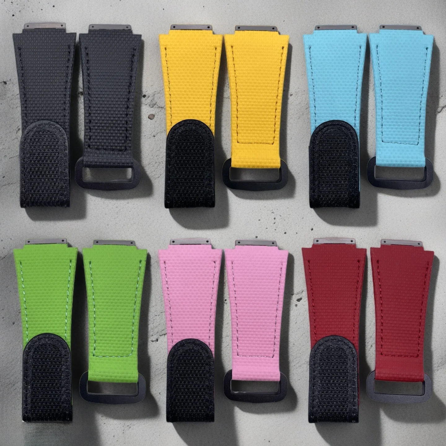 FKM Fluororubber Watch Band for Richard Mille RM011/RM005/RM030/RM35-01 | Premium Anti-Sweat Hook Loop Strap Durable Soft Rubber