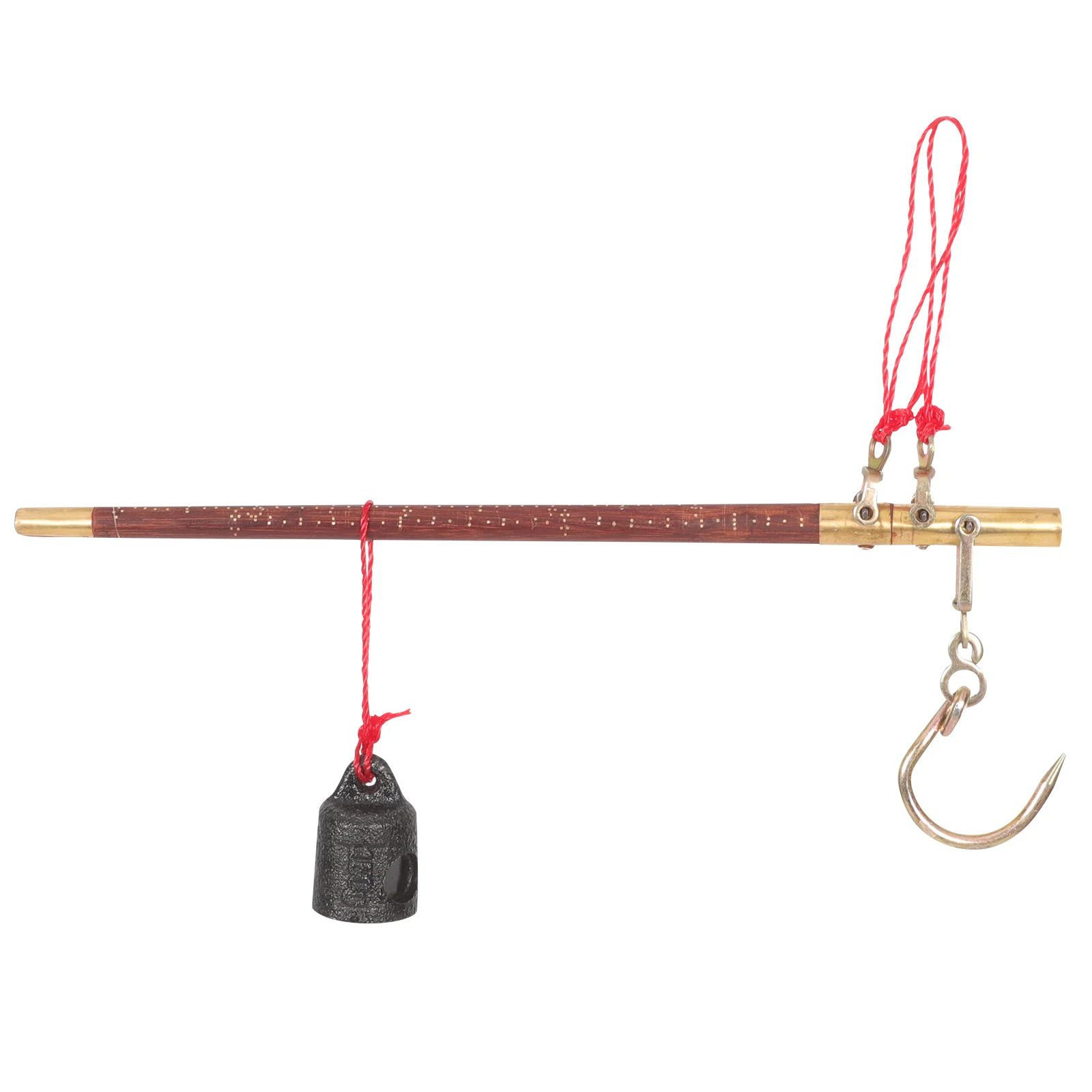 

1Set Wooden Pole Scale Vintage Chinese Style Handheld Balance for Weighing Medicine Kitchen Condiment Dried Fruit Home Use