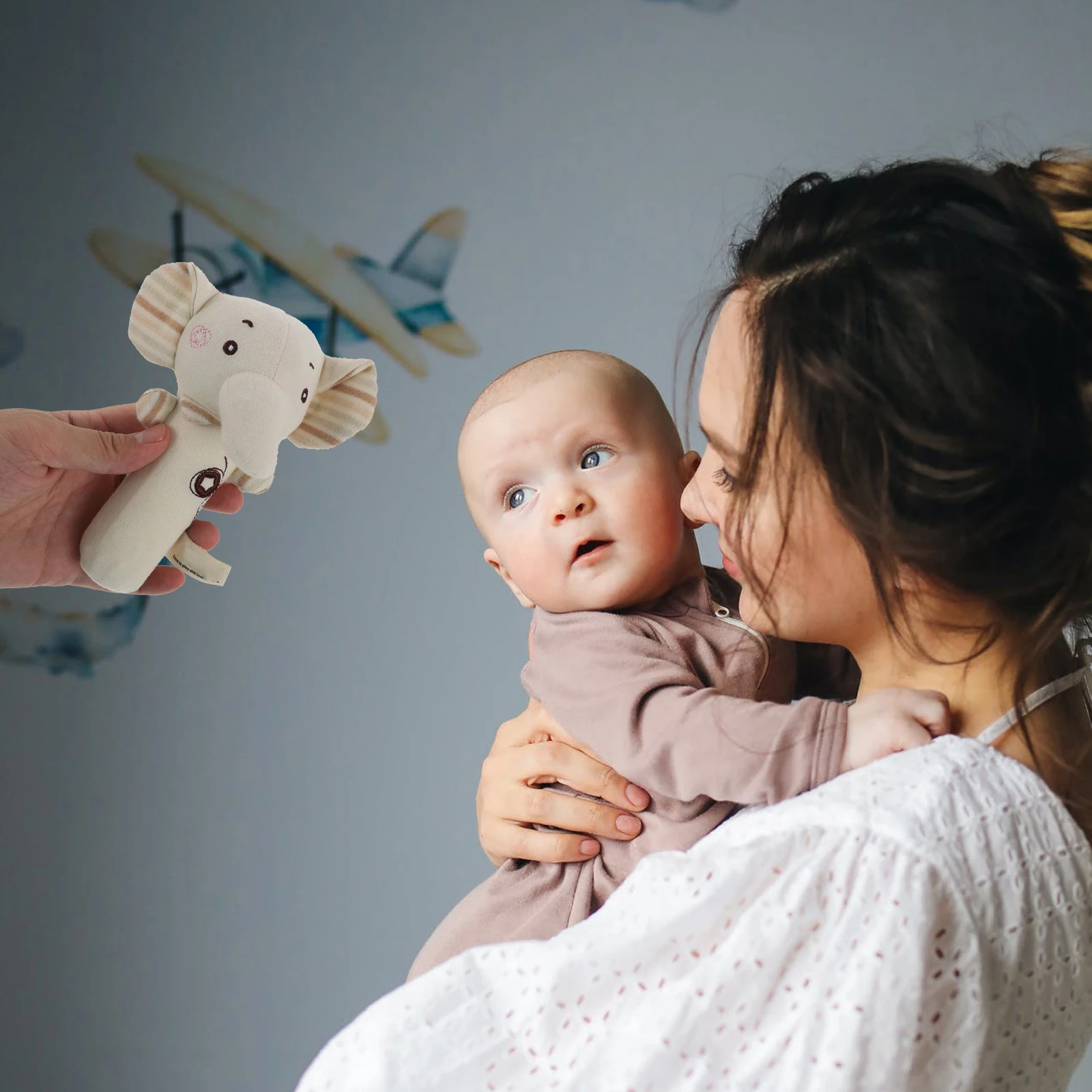 

2pcs Cotton Handbells Baby Soothe Rattle Music Infant Kids Newborn Gift Ivory Portable Lightweight Hand Bell Crisp Sound