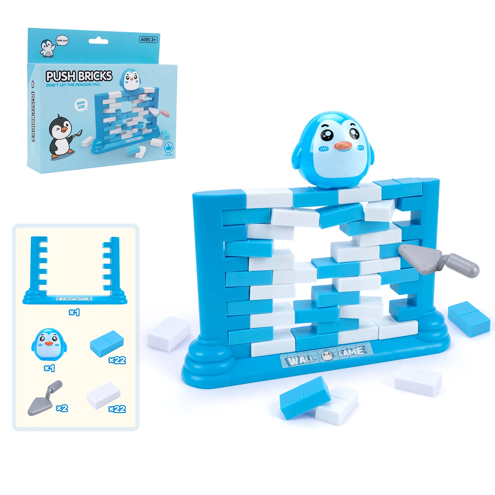 Mini Fun Kids Save Penguin Ice Breaker Trap Toys Indoor Board Game Parent-child Interactive Balance Blocks Demolishing walls Toy