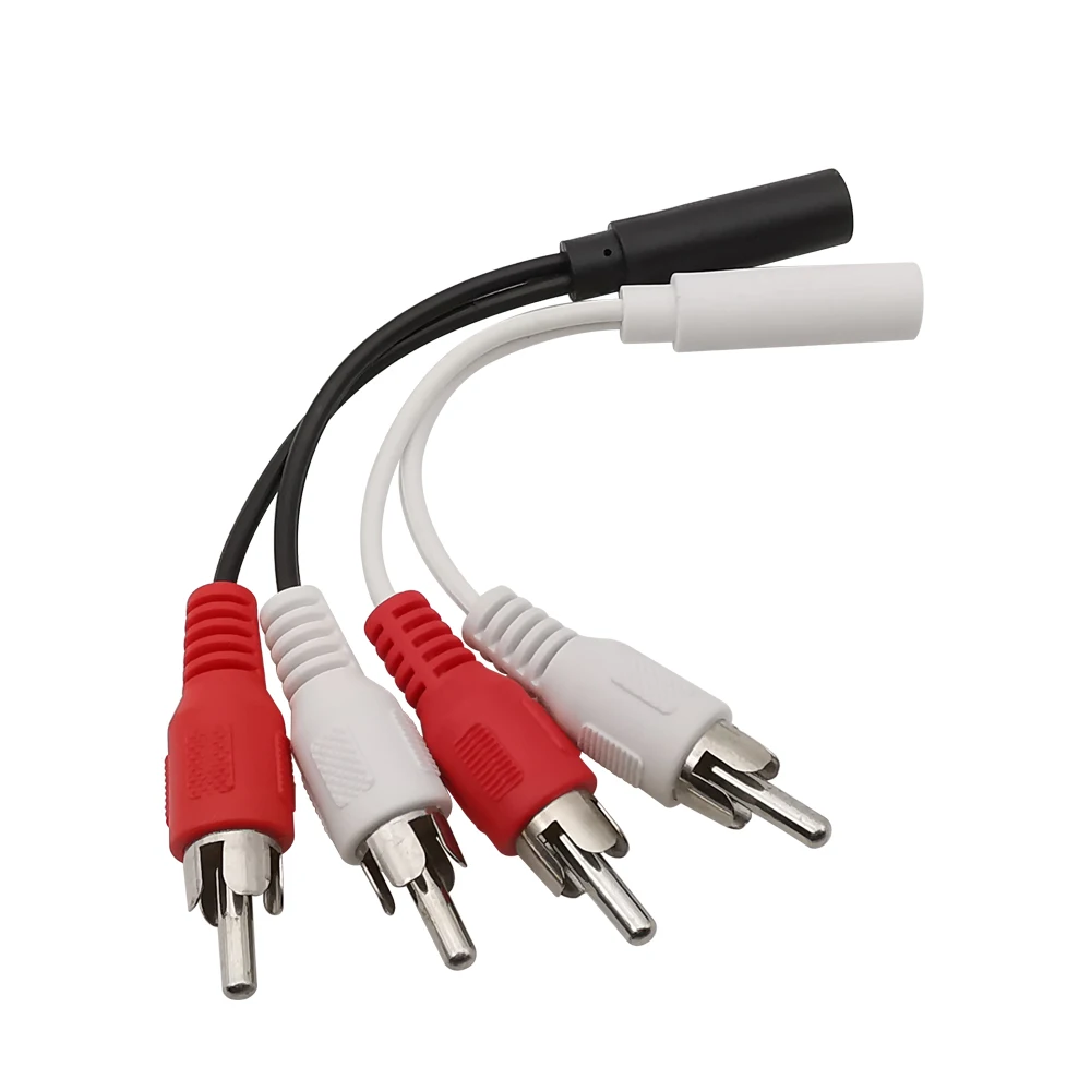 1 قطعة 3.5 مللي متر إلى 2 RCA ستيريو الصوت مهائي كابلات 3.5 مللي متر أنثى جاك إلى RCA ذكر موصل قابس سماعة سلك