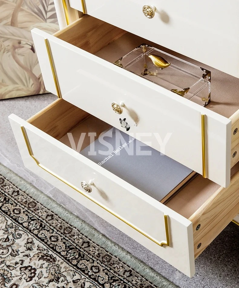 French-style Chest of Drawers European-style Villa Living Room Solid Wood Chest of Drawers Comodas Con Cajones Muebles De Salon
