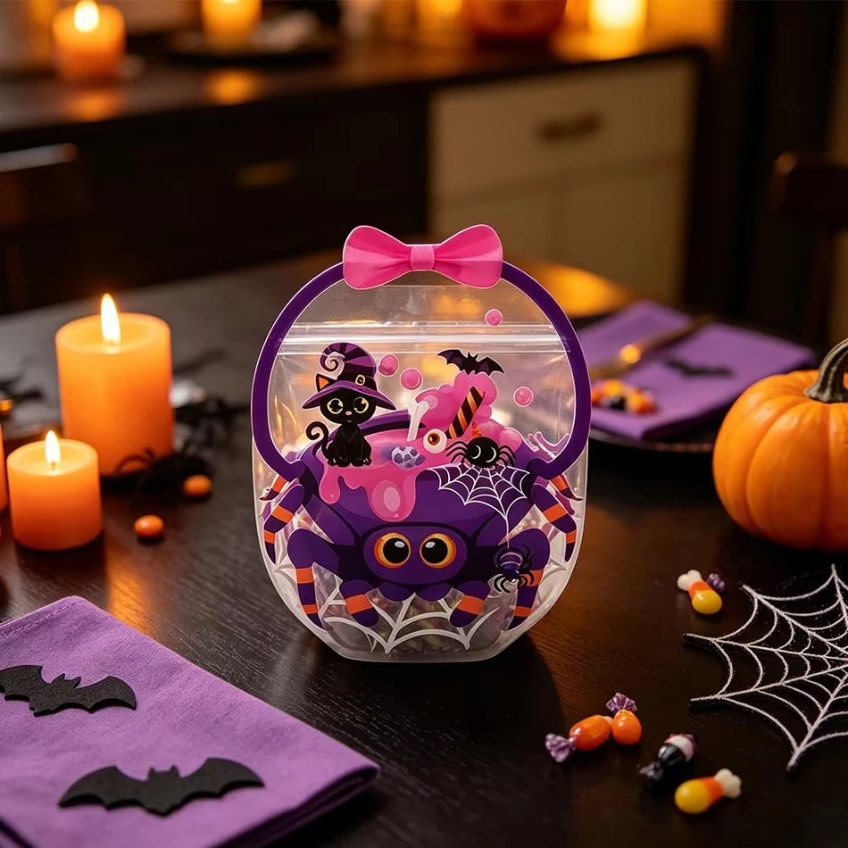 10–40 Stück Halloween-Leckerei-Beutel, transparente, selbstklebende Süßigkeitenbeutel, Plastik-Kekstüten für „Trick or Treat“, Halloween-Geschenkbeutel – Detail 5