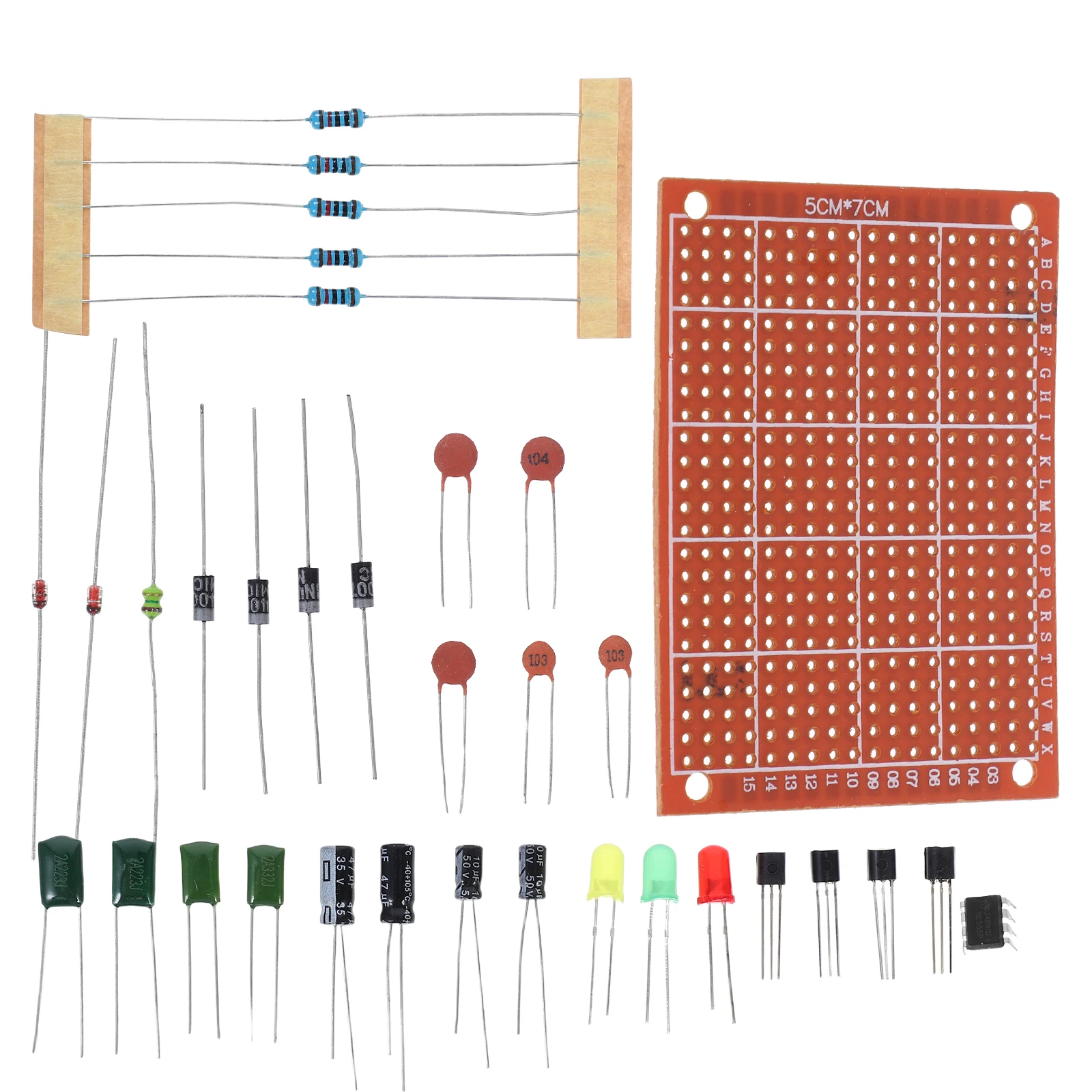 

1Set Soldering Practice Kit for Beginners Plugin Circuit Board Welding Training Materials Electronics Skill Learning Kit