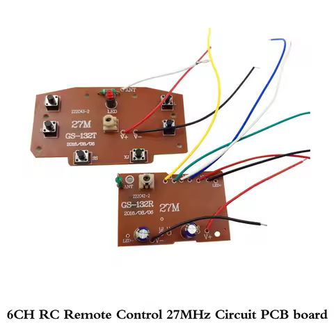 1Pc 6CH 2.4G Remote Control Transmitter Receiver Board High Quality 27MHz PCB Circuit Module for RC Car Toys Spare Parts
