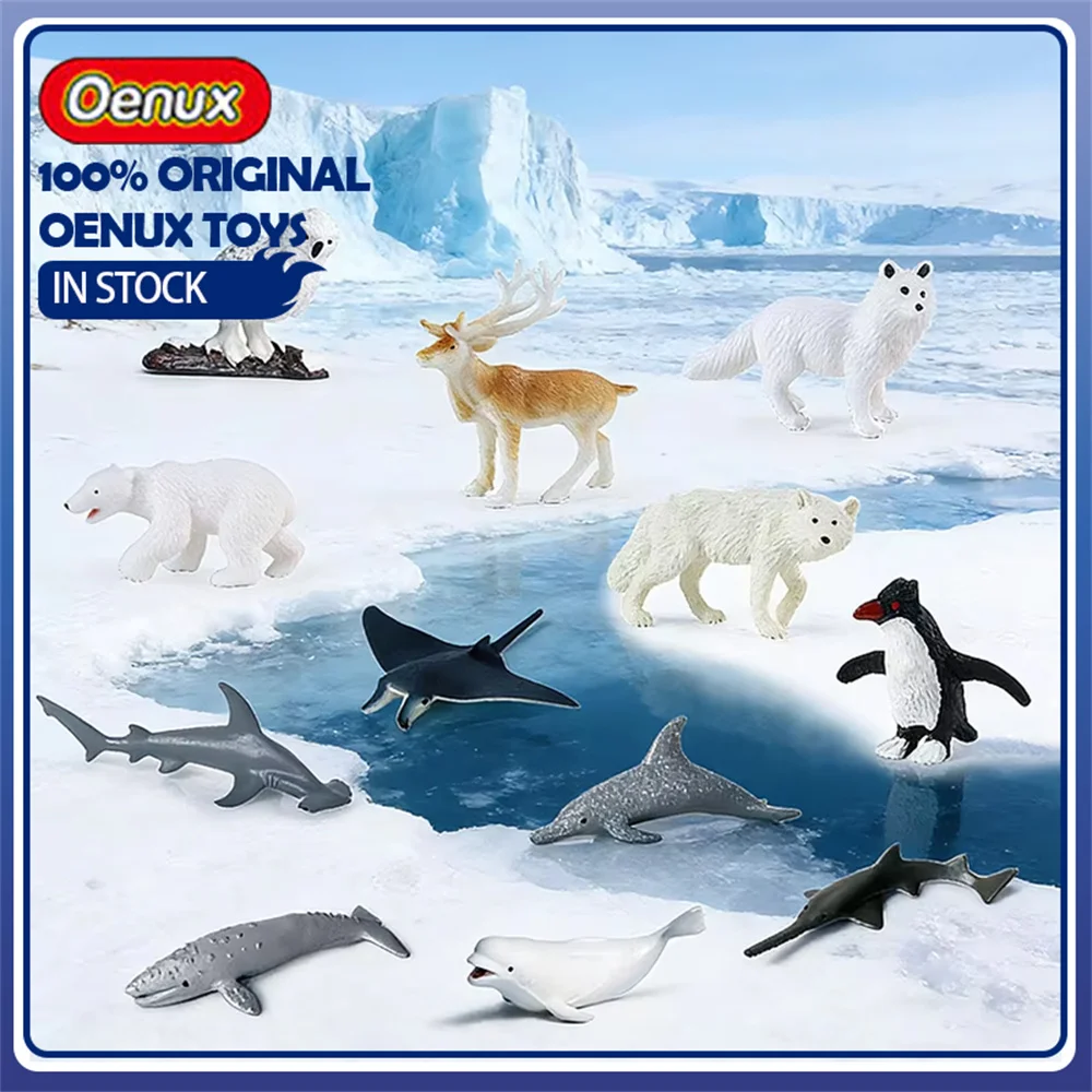 Figuras de Acción de Simulación Oenux, Pingüino Polar, Oso Polar, Foca, Husky, Delfín, Ballena Beluga, Muñecos Realistas Coleccionables