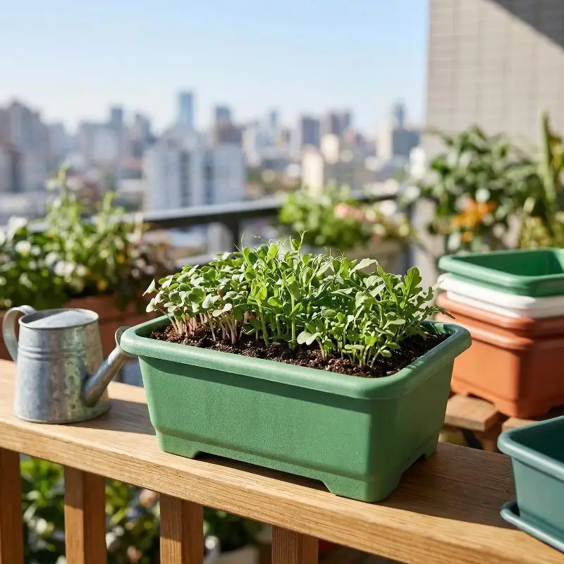 

Shatterproof Planter Box For Vegetables Rectangular Impact Resistant With Drainage Holes Garden Outdoor Herbs Flower Seedlings
