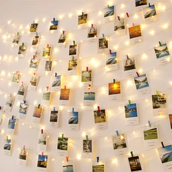 1M/2M/5M/10M Photo Clip USB LED String Fairy Lights Outdoor Battery Operated Garland Christmas Party Wedding Holiday Decoration