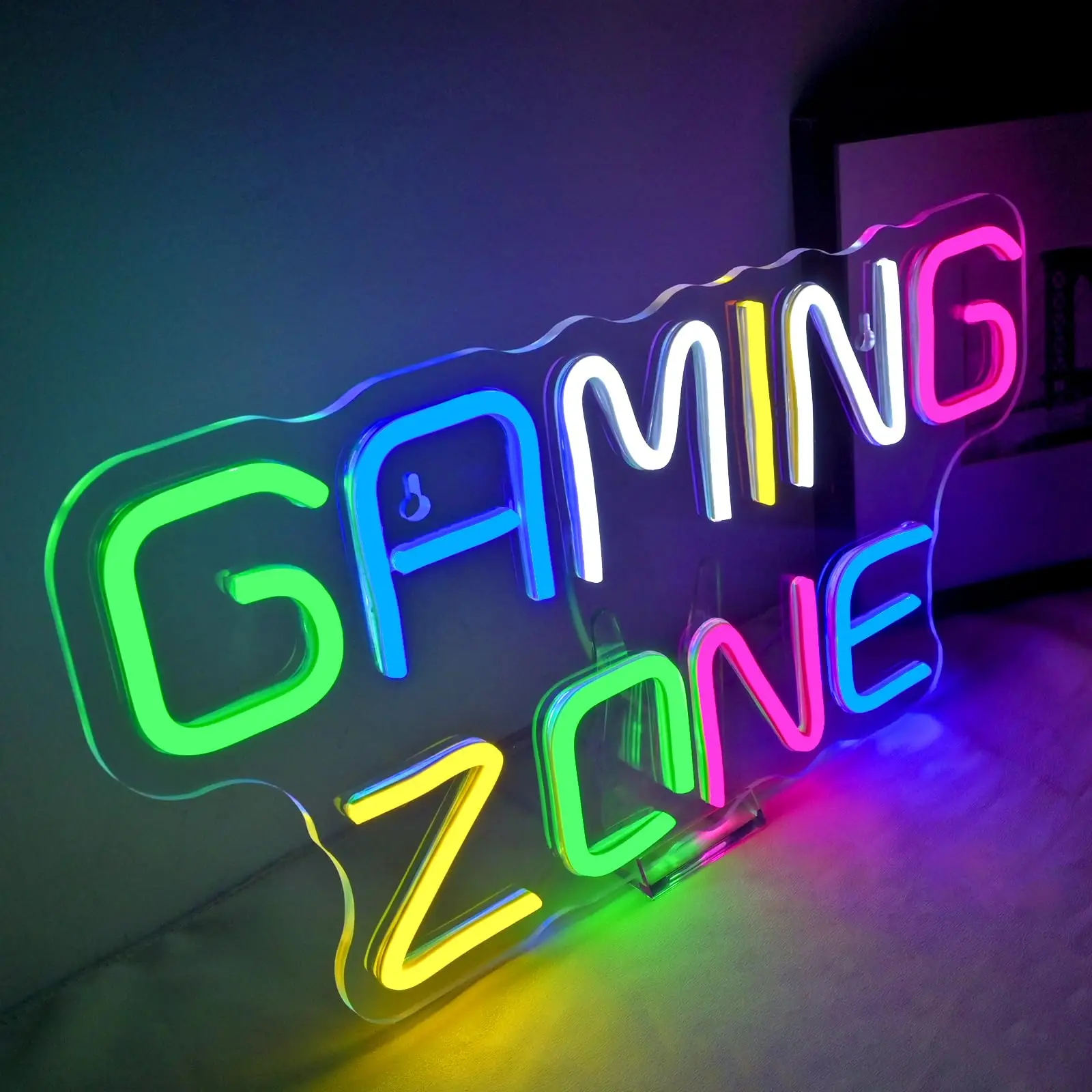 Gaming Zone Neon Sign, Led Pink Letter Light, Used For Bedroom, Game Room, Club, Bar, Man Cave Art Decor, Usb Powered Light.