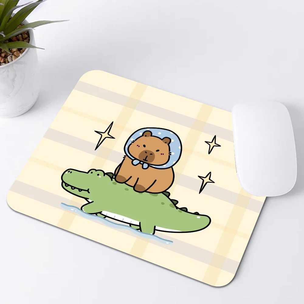 CUTE Capybara Mousepad Small Office Computer Desk Mat Table Keyboard Big Mouse Pad Laptop Cushion Non-slip Deskpad Home Decor