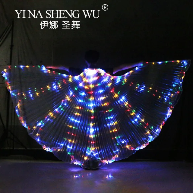 

Colorful Belly Dance Performance LED Butterfly Wings Dance Accessories Women ISIS Wings LED Butterfly Wings Without Sticks/Bag