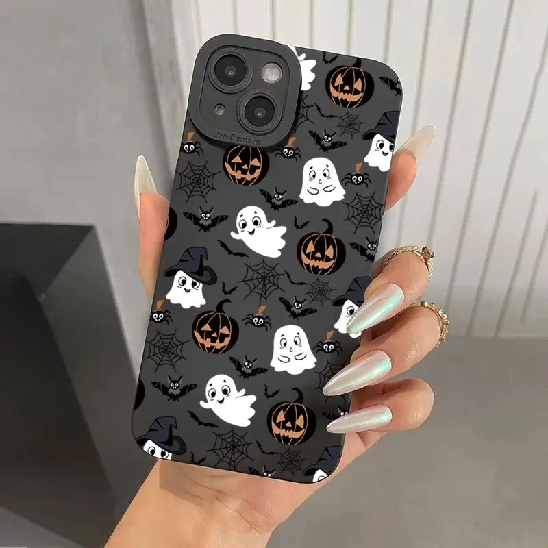 

Halloween Pumpkin Ghost Pattern Case For Samsung Galaxy S25 Ultra S24 FE S23 S22 Plus A16 A25 A35 A55 A34 A54 A33 A53 A52 Cover