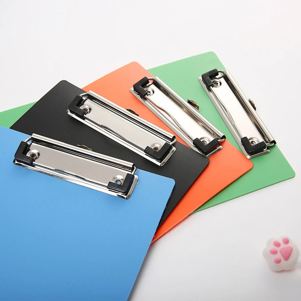 A5 Plastic File Folder Clipboard With Single Paper Clamps Portable Vertical Writing Pad Test Paper Organizer Students Stationery