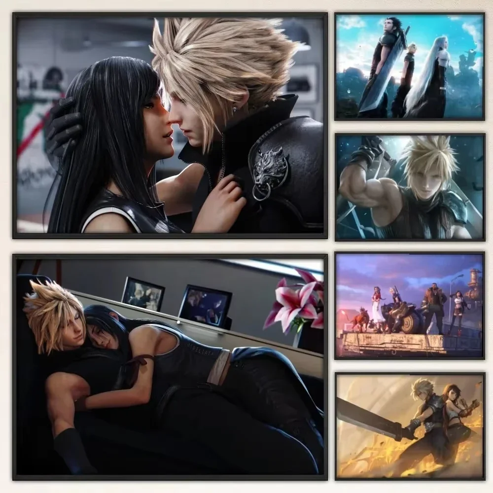 ملصقات مطبوعة لغرفة النوم ، لوحة جدارية ، غرفة معيشة ، بار ومطعم ، F-Final F-Fantasy FF7 #1