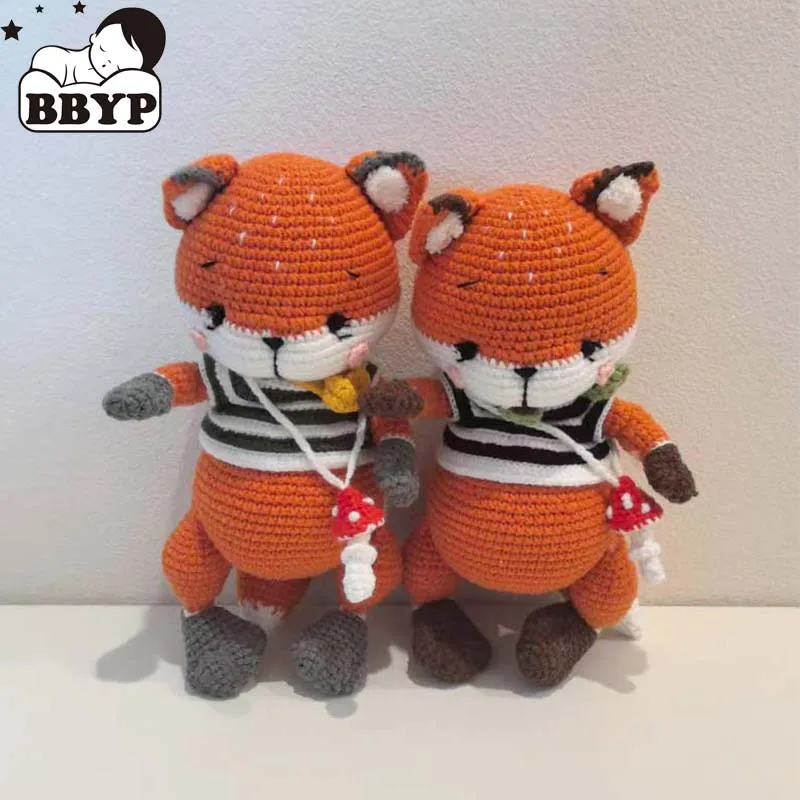 

Вязаная крючком сонная лиса ручной работы, мягкая игрушка, вязаная мягкая игрушка, сладкий подарок для мальчиков и девочек, подарок на день рождения