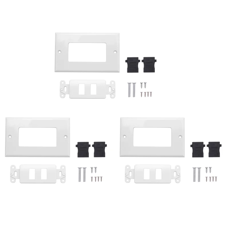 

【Элегантный дизайн】3X 2-портовая настенная лицевая панель, розетка 1080P, крышка, соединительная розетка, ГОРЯЧАЯ