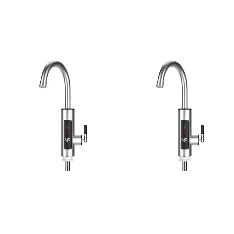 

【FLASH DEAL】2X 110V Hot Water Heater Faucet Instant Tankless Electric Kitchen Fast Heating Tap Water Faucet With LED US Plug