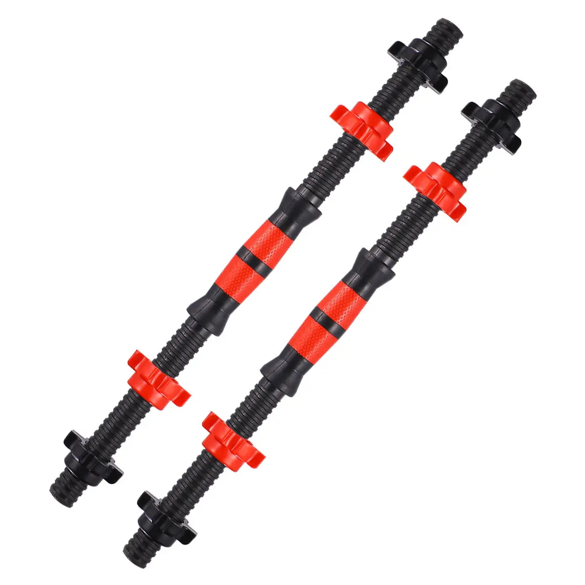 1Set Dumbbell Connecting Bar 50Cm Red Precision Threaded Grip Barbell Replacement Rod Household Strength Training Equipment