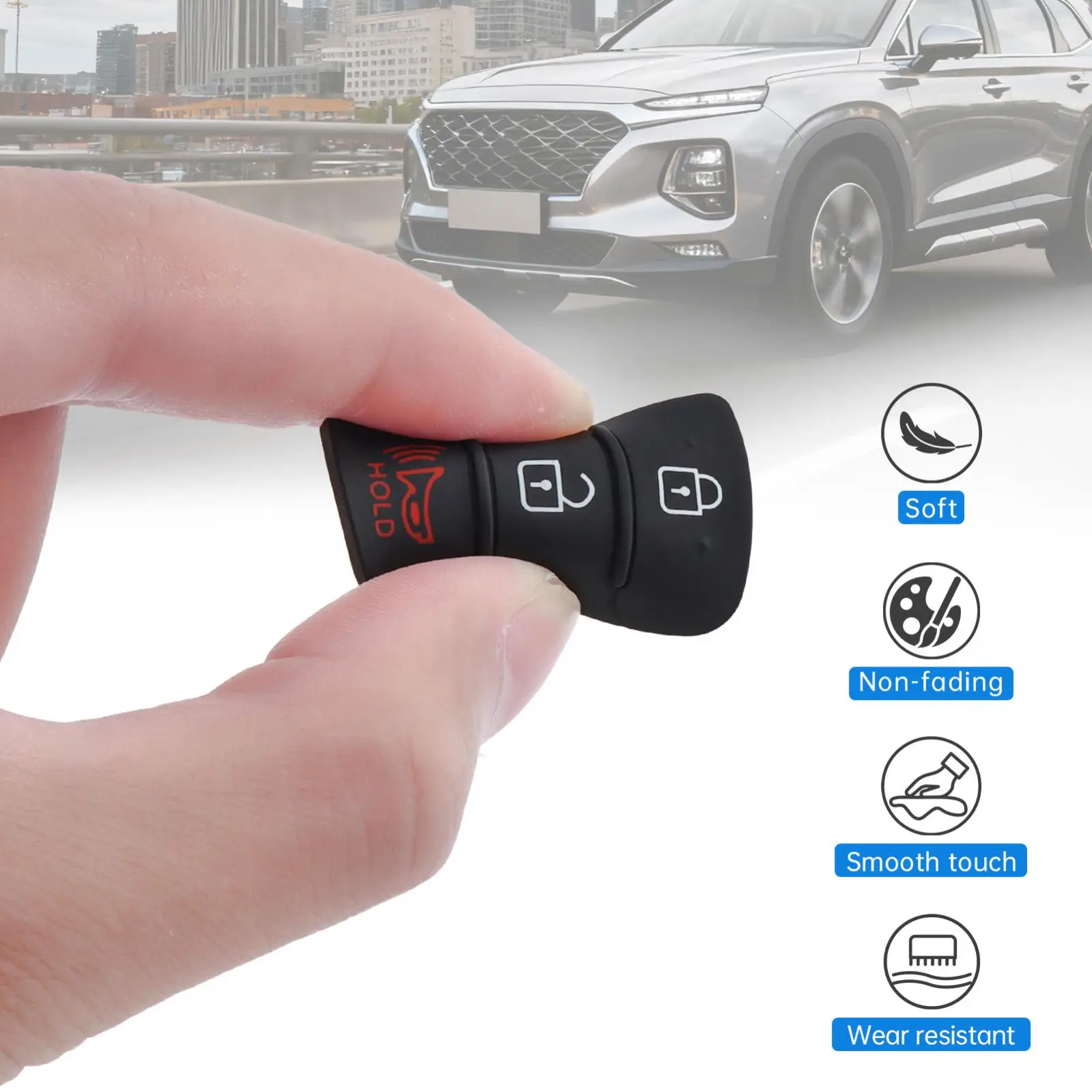 3 botões chave remota do carro fob caso capa apto para hyundai santa fe so nata sport 2013 - 2019 keyless entrada chave escudo inserção teclado