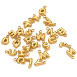 3Pcs/Lot Bubble Letter Necklaces Charms for Jewelry Making Stainless Steel Cute Fat Small Alphabet Initial Pendants DIY Bracelet