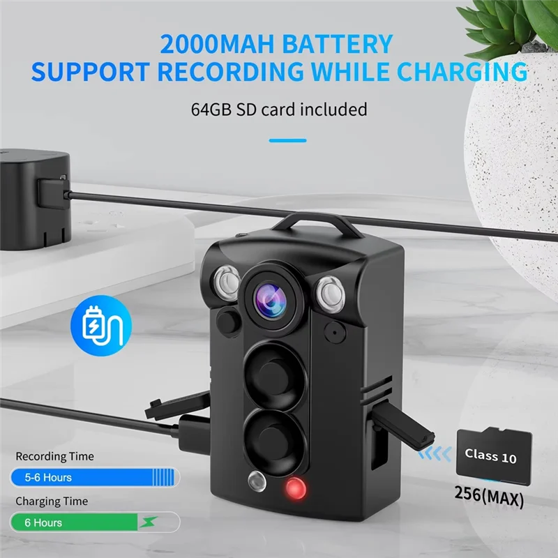 ABSQ-كاميرا يمكن حملها بالجسم للرؤية الليلية كاميرا عمل صغيرة كاميرا فيديو مقاومة للماء