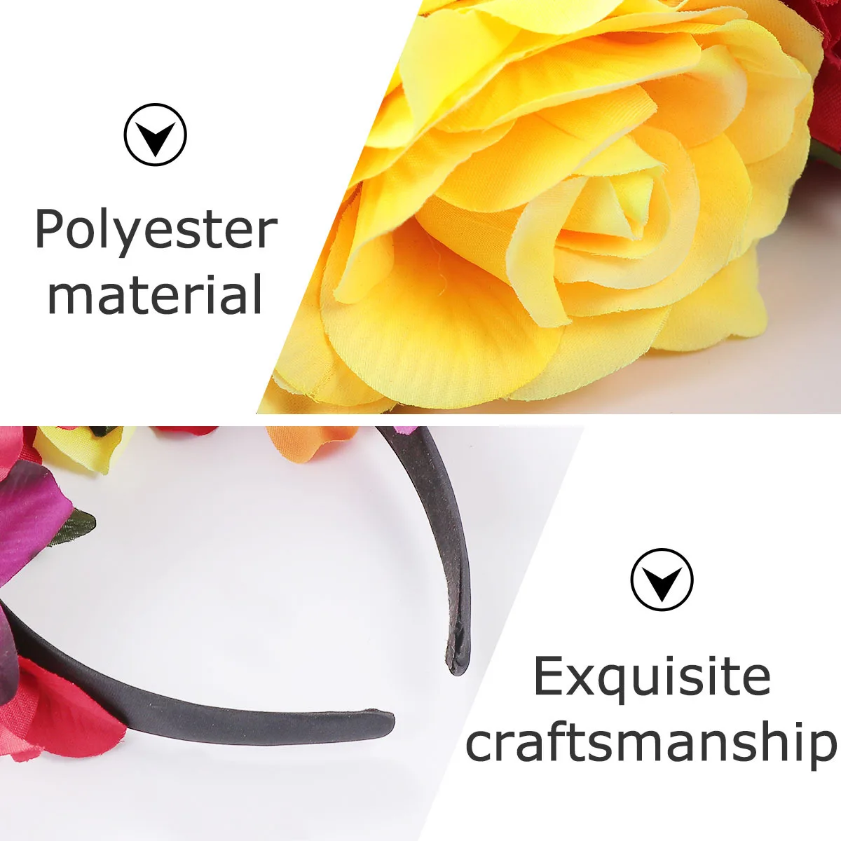 

Rose Hair Accessories Fashion Headband Halloween Floral Hairband Decor Cloak Polyester Fancy Hairbands