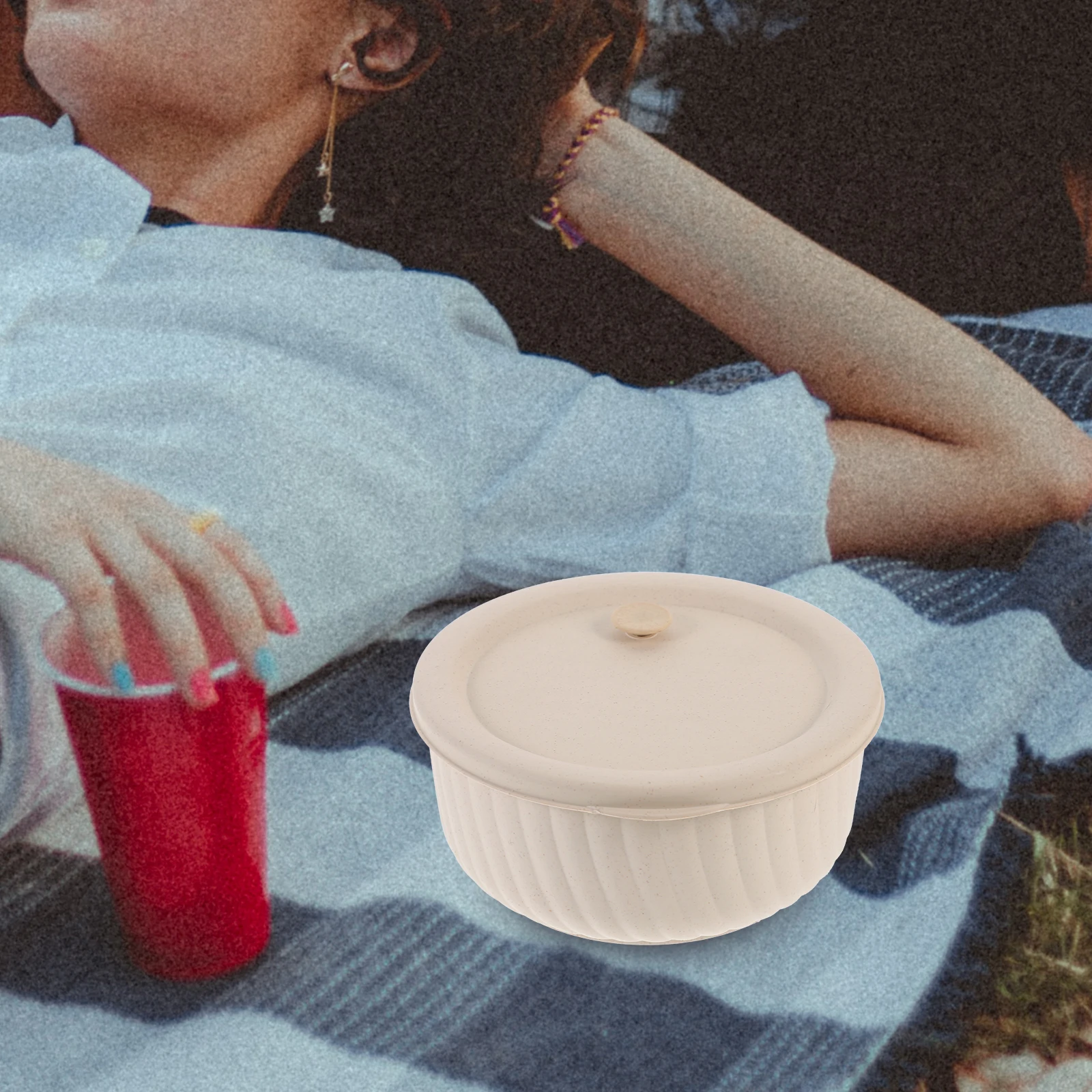 

Wheat Straw Food Container Single Bowl Reusable Microwaveable Lunch Box Office Home Outdoor Use Fruit Snack Bento Container