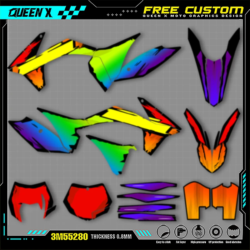

Наклейки с графикой мотоцикла QUEEN X MOTO MX для KTM SX SXF 2011 2012 EXC XCW 2012 2013, аксессуары для мотокросса 010