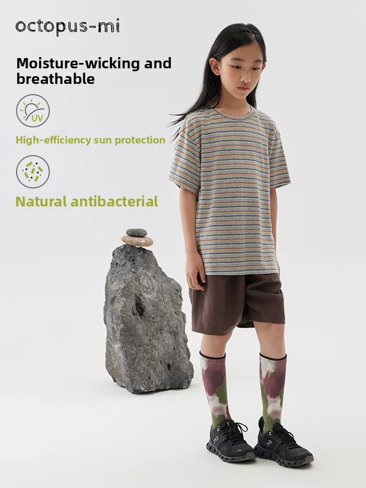 octopusmi-t-shirt-raye-naturel-han-hanma-pour-enfants-respirant-a-manches-courtes-evacuant-l'humidite-vetements-d'ete-pour-enfants