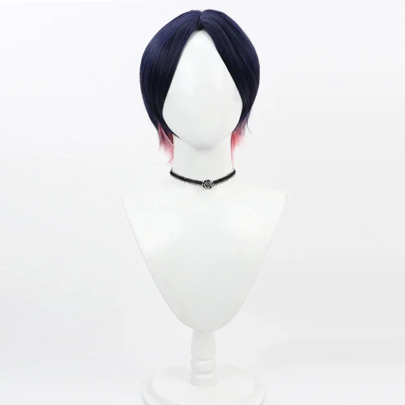 Game Valorant Clove Cosplay Wig Black Highlights Pink Short Wigs Heat Resistant Synthetic Hair Party Costume Wigs   Wig Cap