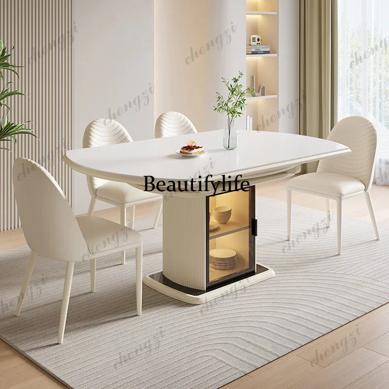 A68 Luxury Living Room Table Chairs Folding Rectangular Extendable Round Dining Table Kitchen Small Mesas De Comedor Furniture