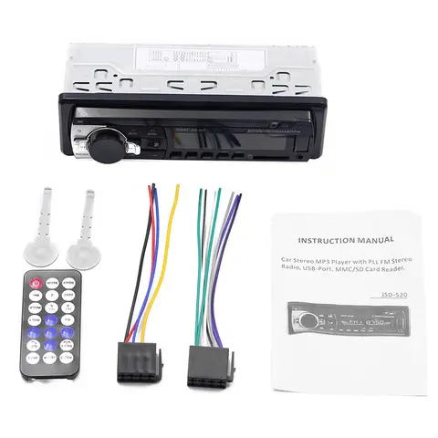 JSD-520 Car Bluetooth MP3 Player Radio Tape Recorder FM Audio Stereo Receiver Music USB/SD In Dash AUX Input