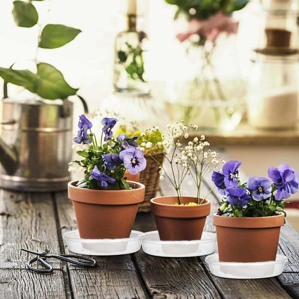 Balcony Gardening 15 20 25cm Plant Saucers Flower Pot Trays For Gardening Decorative Ball Flower Pot Tray Stackable Design
