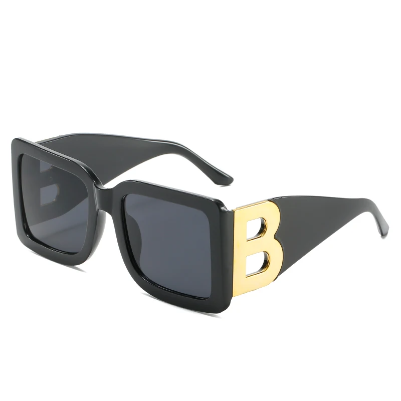 New Fashion Oversized The Letter B Square Luxury Trend Sunglasses Women Men Retro Rectangle Sunglasses Gafas De Sol